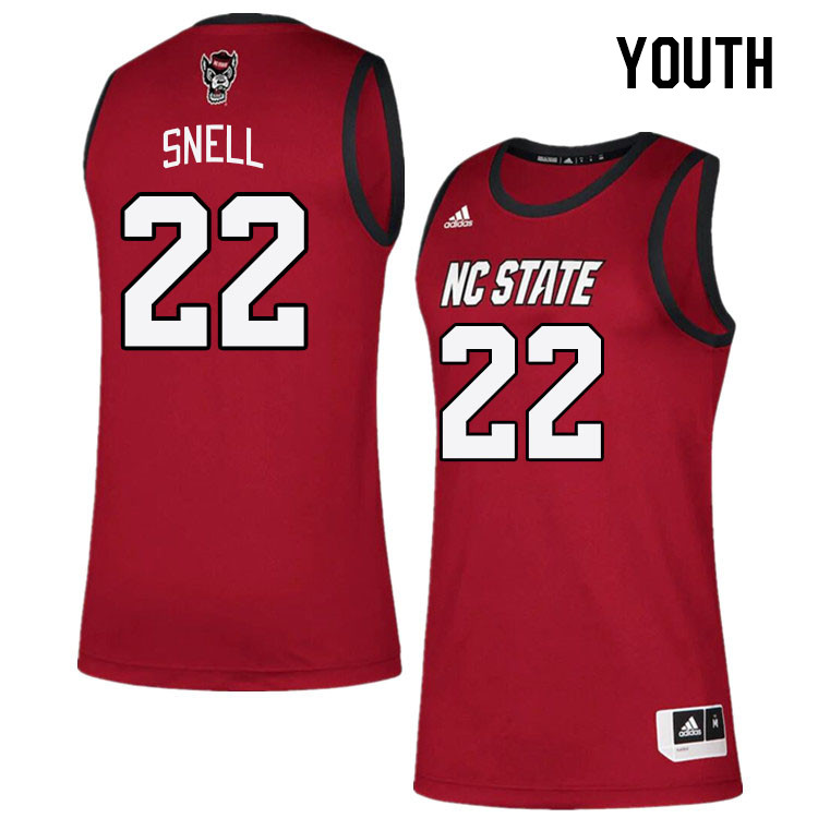 Youth #22 Jordan Snell NC State Wolfpack College Basketball Jerseys Stitched Sale-Red